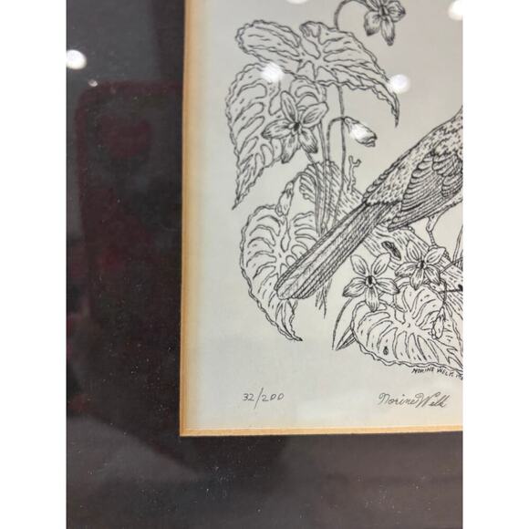 VINTAGE LTD EDT 1987 Bird Print By NORINE WELK Signed Framed - Picture 4 of 6